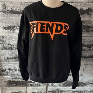 FRIENDS Black Crewneck with Orange Logo